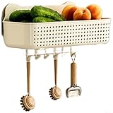 AugustknowU Organizer compatto da parete per cucina, bagno e balcone, uso per organizzare spezie, prodotti e strumenti per la cura della pelle (grande)