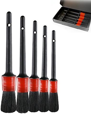 MUTOCAR Detail Brush 5 Different Sizes Auto Detailing Brush Set Perfect for Car Motorcycle Automotive Cleaning Wheels, Dashboard, Interior, Exterior, Leather, Air Vents