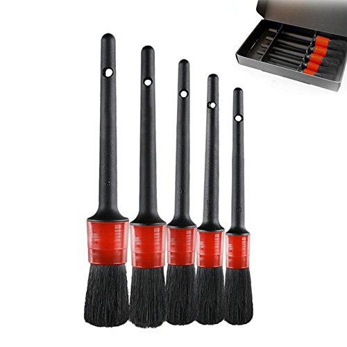 Mutocar Detail Brush 5 Different Sizes Auto Detailing Brush Set Perfect For Car Motorcycle Automotive Cleaning Wheels, Dashboard, Interior, Exterior, Leather, Air Vents #TOP3