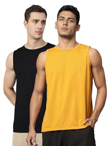 Image of CHKOKKO Sleeveless T Shirts Gym Vest for Men Workout Solid Premium Cotton Blend Tank Top for Man Running Vest Sando Gym Wear Lightweight Breathable Casual Summer Wear Boys