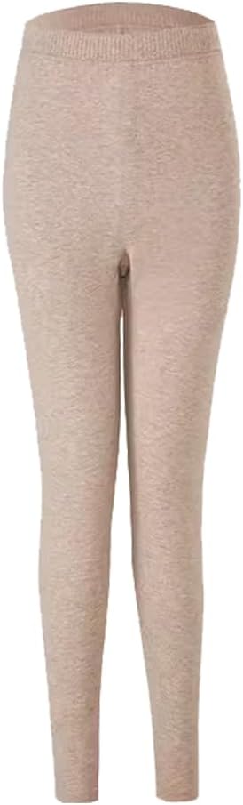 Women's Thermal 100% Cashmere Pants Leggings Thermal Underwear Bottoms Base Layer(Brown, L)
