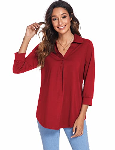 Image of Newchoice Womens 3 /4 Sleeve Shirts Business Casual Tops