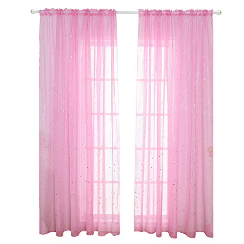 Cortina tul, diseño romántico lentejuelas, sala