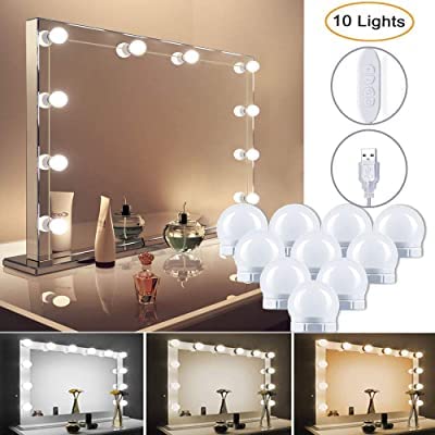 Glowserie Led Makeup Mirror Lamp Bulbs Decoration for Bedroom USB Wall Lamp DIY Dimmable Touch Control Hollywood Vanity Mirror Light 2
