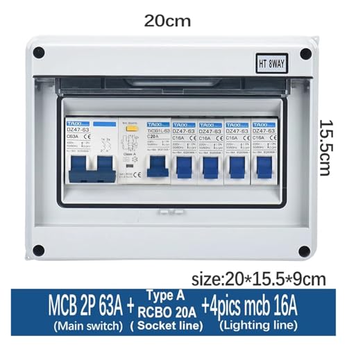 Boîte de jonction en plastique IP65 robuste 8 modules pour disjoncteur MCB
