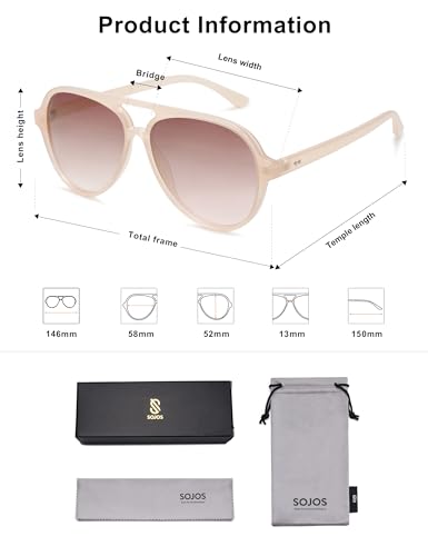 Image of SOJOS Classic Polarized Aviator Sunglasses for Women Men, Retro Trendy Aviators Shades SJ2201