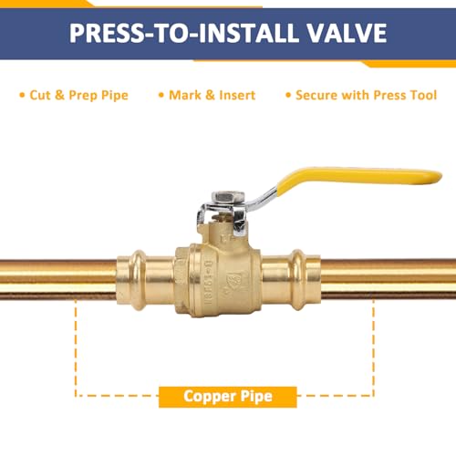 ENEGLAIM 10 Pack 3/4" Brass Press Fitting Ball Valve Full Port Heavy Duty by Eneglaim - Used condition - Image 6