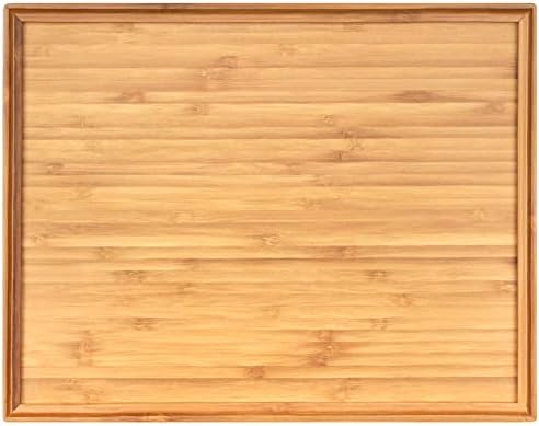 BambooMN Organic Bamboo Serving Tray, Vanity Tray, Tea Serving, Appetizers, Snacks, Charcuterie Tray, 11"x8.9"x0.6" - 1 Piece