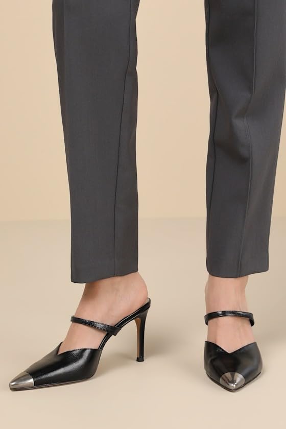 Dolce Vita Kanika Midnight Crinkle Patent Pointed Cap Toe Slip On Stiletto Pumps2