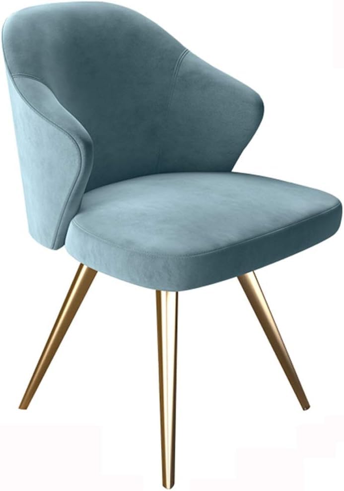 Chaise en velours bleu poudré et métal pour la cuisine ou le salon