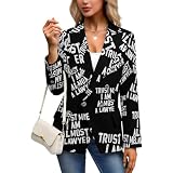 Trust Me I'm Almost A Lawyer Blazer for Women Casual Open Front Lapel Suit Jacket Business Work Coat