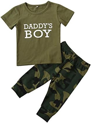 Amazon Com Ropa De Bebe Nina Nino Mama Daddy Sayings Top Impreso Camiseta Camuflaje Pantalones Diadema Conjunto Conjunto Clothing
