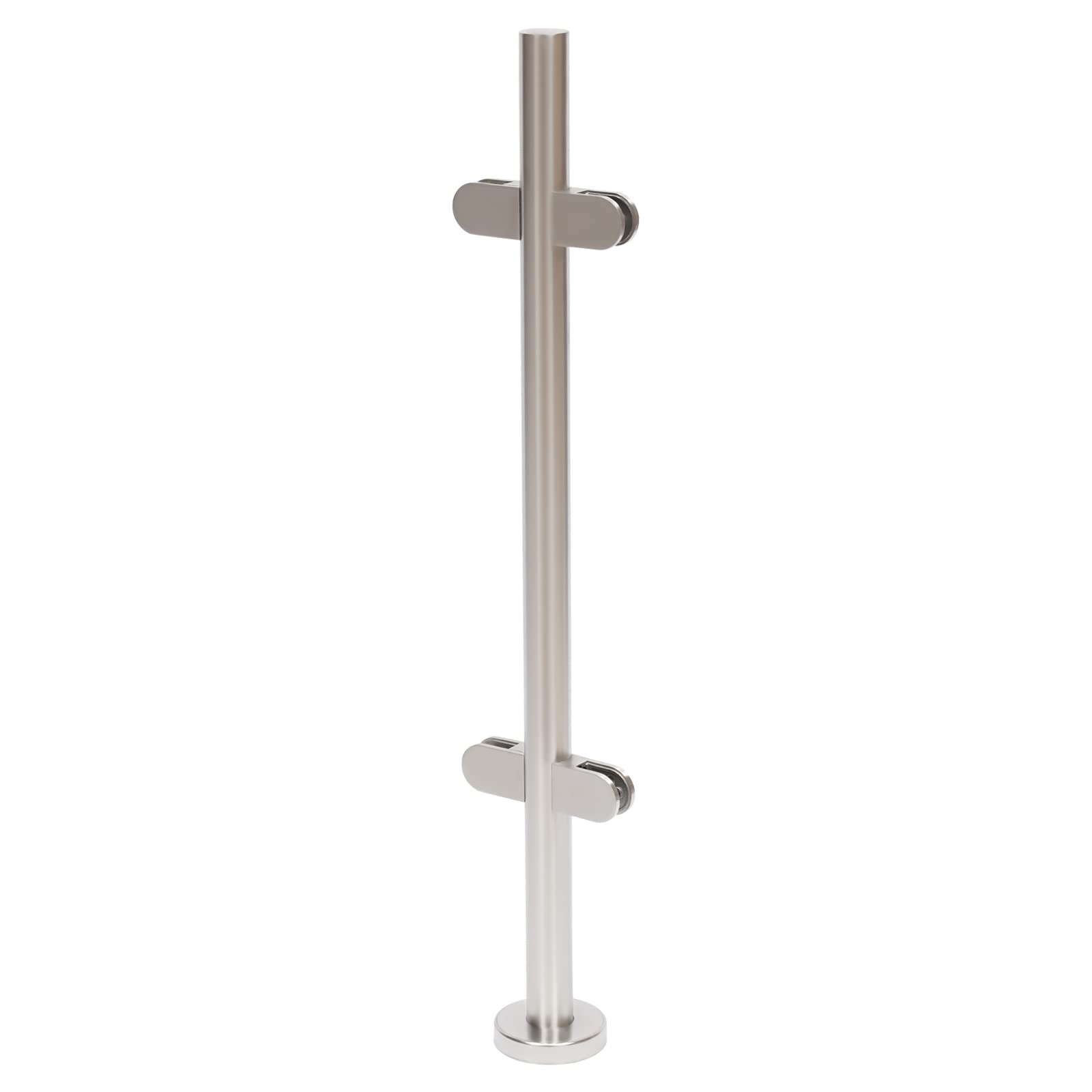 Stainless Steel Balustrade Posts Railing Post Railing Fence Pole Corner Post with Glass Clamps and Rubbers Round Pipe Platform Column for Outside Home Garden Balcony Patio (Corner Post 900mm)