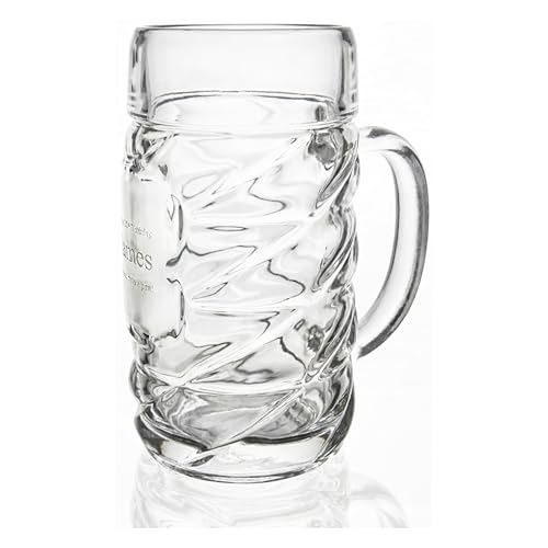 County Engraving Personalised Giant 1 Litre Glass Stein Tankard, Any Name Engraved Panel - Enter Your Own Custom Text
