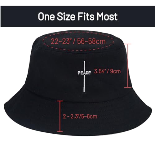 Image of Cotton Bucket Hat for Women Men Summer Travel Sun Beach Bucket Cap, Unisex Outdoor Fisherman Hat