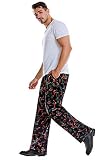Men's Pepper Print Baggy Chef Pant, Classic Twill Relaxed Chili Cargo Pant (XL, Red Pepper)