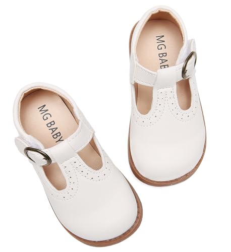 Dadawen Girl'S Classic Mary Jane School Uniform Shoes Flat Dress Shoes White Us Size 10 M Toddler thumb #2