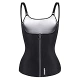 Burvogue Sweat Sauna Vest for Women-Waist Trainer Tank Top Slim Cincher Corset Shaper Shirt (Black, 3X-Large)