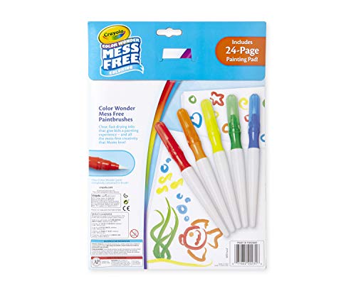 Image of Crayola Color Wonder Paintbrush Pens & Paper, Mess Free Coloring for Toddlers, Painting Set, Toddler Arts & Crafts, Kids Gift, 6 Piece Set (Pack of 2)