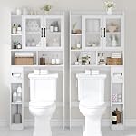 Vabches Over The Toilet Storage Cabinet with Acrylic Doors, White - Image 4