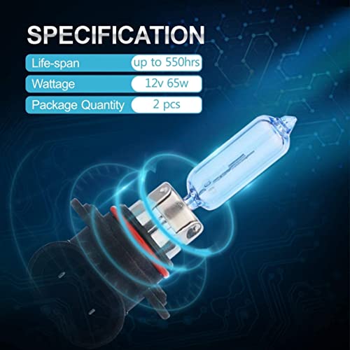 Sinoparcel 9145/H10 Halogen Fog Light Bulb 3800K, 150% More Brightness Replacement for Standard 42W Bulb, Pack of 2 - Thumbnail 6