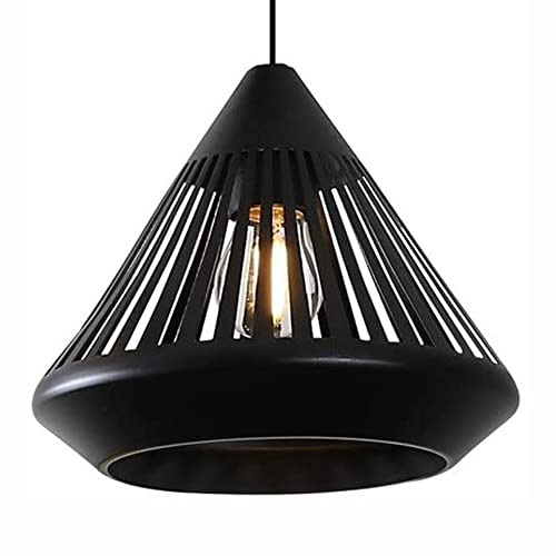 Lampe de plafond en fer creux E27 suspension de cantine moderne noire