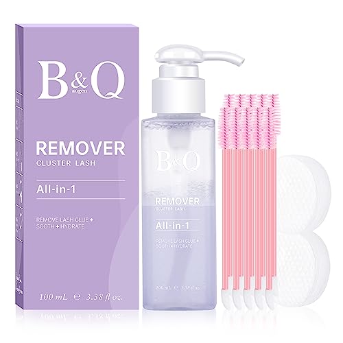 B&Qaugen Lash Remover for Cluster Lashes Lash Cluster Remover 100ML Cluster Lash Remover Cluster Lash Glue Remover DIY at Home Lash Adhesive Remover Lash Bond Remover(Remover-100ml)