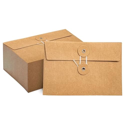 Enveloppes kraft à cordon 11,4x17,9 cm lot de 60 pour invitations