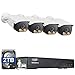 【Audio】 ONWOTE 5MP 8CH PoE Security Camera System, 8 Channel 5MP HD H.265 Onvif NVR 2TB HDD, 4 Outdoor 5MP 2592x1944P HD IP Cameras, 100ft IR, Add 4 More Cameras, Remote Home Monitoring System