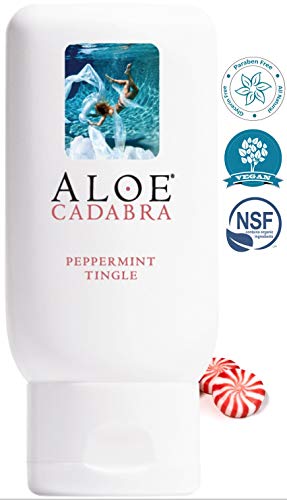 Aloe Cadabra Water Based Flavored Personal Lube, Organic Edible Peppermint Lube, 2.5 Ounce #TOP4