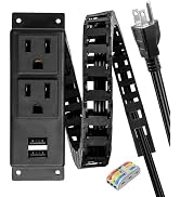 Drawer Outlet Kit with 2 15A AC Outlets & 2 5V2A USB-A, Drawer Outlet Charging Station for Bathro...