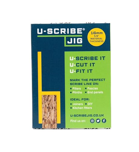 U-Scribe Jig 16mm (5/8") Set of 3 Woodworking & Carpentry Jigs - Scribe Like a Pro, Ideal for Kitchens, Cabinets, furniture and materials made in 16mm, Popular choice for German Kitchen Installers 2 U-Scribe Jig 16mm (5/8") Set of 3 Woodworking & Carpentry Jigs - Scribe Like a Pro, Ideal for Kitchens, Cabinets, furniture and materials made in 16mm, Popular choice for German Kitchen Installers - Image 2