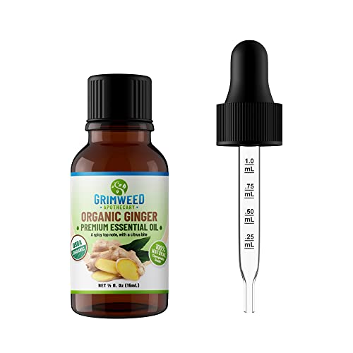 USDA Organic Ginger Essential Oil – Therapeutic Grade- Diffuser Oil - 100% All Natural - with Glass Dropper