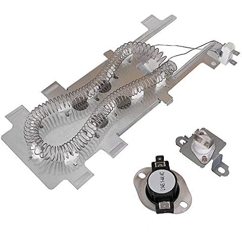 8544771 Dryer Heating Element & 279973 Thermal Fuse & Thermostat Cut Off Kit Compatible with Maytag Whirlpool Kenmore Replace W10836011 WP8544771 AP6013115 PS11746337 PS990361 EAP11746337 7154072 Cover