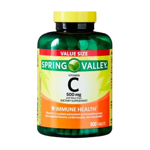 Spring Valley - Vitamin C 500 Milligram with Rose Hips, 500 Tablets Spring Valley - Vitamin C 500 Milligram with Rose Hips, 500 Tablets