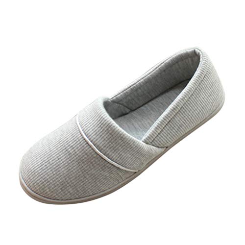 Pantufas casuais femininas confortáveis de algodão sem cadarço para casa e uso em malha lavável de a