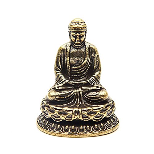 Bouddha miniature bureau cuivre pour réduire le stress visuel espace encombré