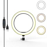 10'' Ring Fill Light for Live Streaming Tripod, YouTube Video Production Light, Photography, Light...