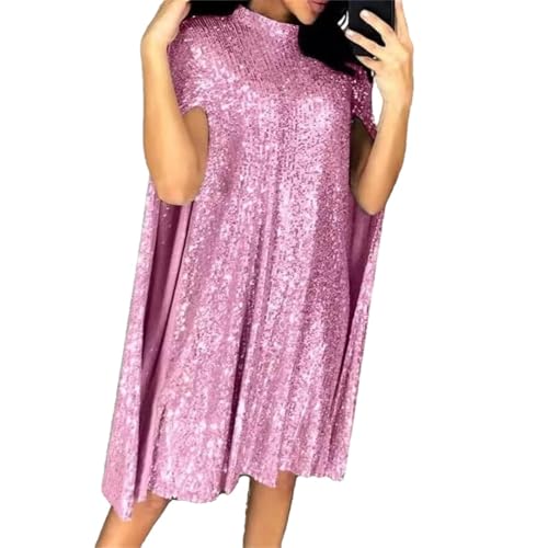 MJGkhiy Vestito Corto Verde Paillettes Donna Curvy Vestito da Cerimonia Elegante Oro Vestito Natale Maniche Lunghe Abito per Capodanno Nero Scollo a V Vestiti da Sposa Carnevale Rosso Vestito da Sera