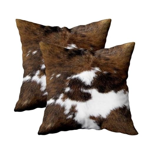 TOMWISH 2 Packs Hidden Zippered Pillowcase Christmas Cowhide Accent Printing 18X18Inch,Decorative Throw Custom Cotton Pillow Case Cushion Cover for Home