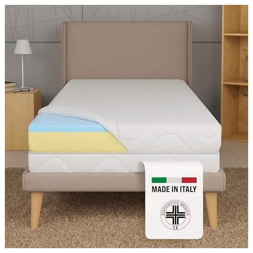 Dream Materasso Singolo 80x190 Memory e Water Foam altezza 22cm Certificato Dispositivo Medico - Materasso Singolo 80x190 Traspirante con Rivestimento Sfoderabile Argento Antibatterico - Made in Italy