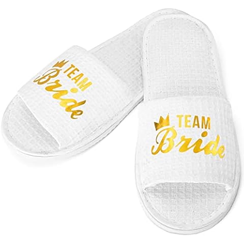 Team Bride Slippers Disposable Open Toe Spa Slipper for Bridesmaids Hen Do Night Accessories Bridal Shower Hen Party Bachelorette Party Cover