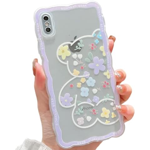 SZXYCZL Compatible with iPhone Xs Max Case Cute Cartoon Floral Butterfly Design for Women Girls Aesthetic Kawaii Slim Soft TPU Transparent Cover for iPhone Xs Max 6.5 inch£¨Purple£© Cover