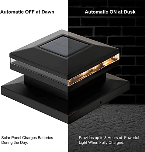 Viewsun 12 Pack Solar Post Cap Lights, Outdoor Fence Post Lights Solar Powered Caps For Deck, Patio, Garden Decor, Warm White High Brightness Smd Led Lighting, Lamp Fits For 4X4 Or 6X6 Wooden Posts #TOP1