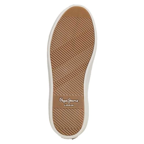 Pepe Jeans Para Hombre. PMS00019 Zapatillas De Piel Camden Nature Blanco (45), Plano, Ante, Cordones, Casual - 2