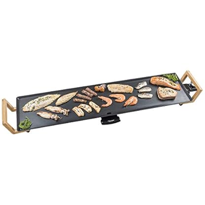 Bestron elektrischer Tischgrill, XXL Teppanyaki Grillplatte im Asia Design, Grillspaß für 8 Personen, extra große Grillfläche, 1.800 W, Farbe: Schwarz