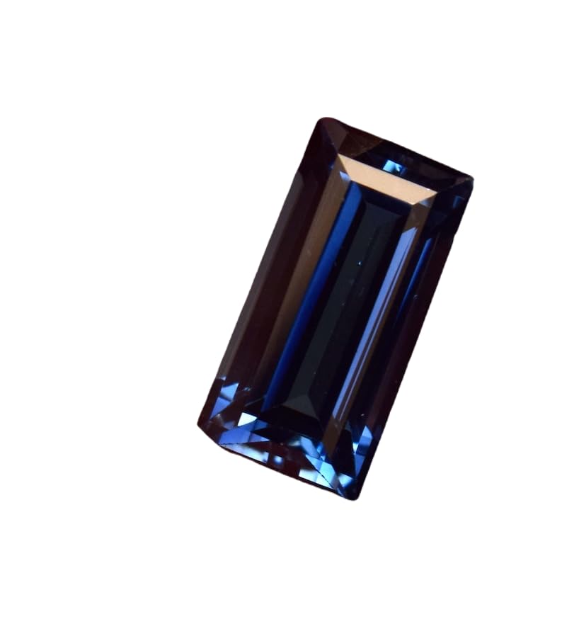 Saphir bleu naturel rectangulaire 13,8mm pour création de bijoux uniques
