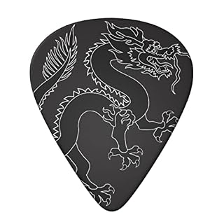 ASDTEHCY Lot de 6 médiators en celluloïd, motif dragon noir, pour guitares acoustiques, électriques, basses ou ukulélé - Les Beatles, Paul McCartney, John Lennon, RIngo Starr, George Harrison ASDTEHCY Lot de 6 médiators en celluloïd, motif dragon noir, pour guitares acoustiques, électriques, basses ou ukulélé – Image 3