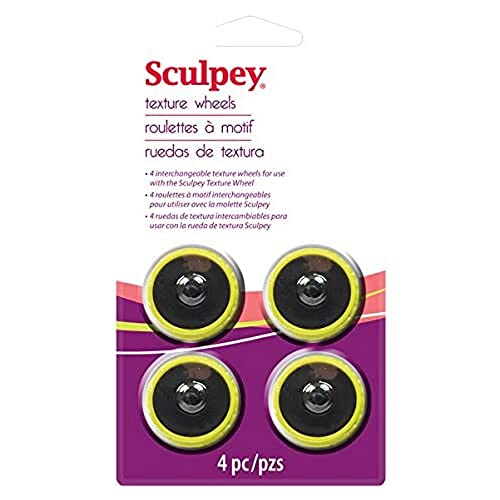 Polyform Sculpey Texture - Juego de 4 Cabezales de Rueda