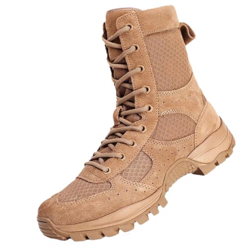 Wizeny Men Army Military Patrol Boots Tactical Boots Brown